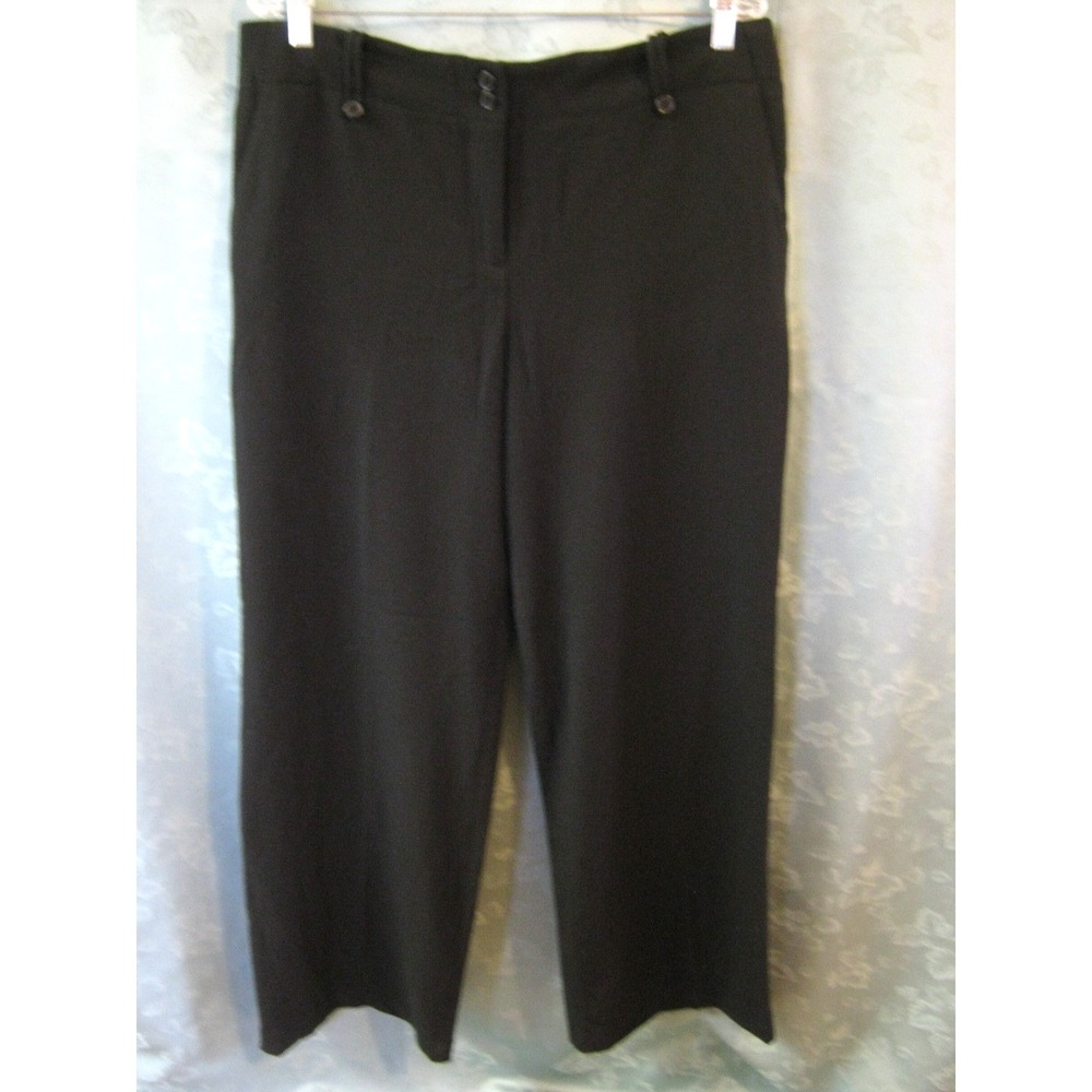 Grace Elements Size 14 Black Two Way Stretch Slacks NWT Wide Leg